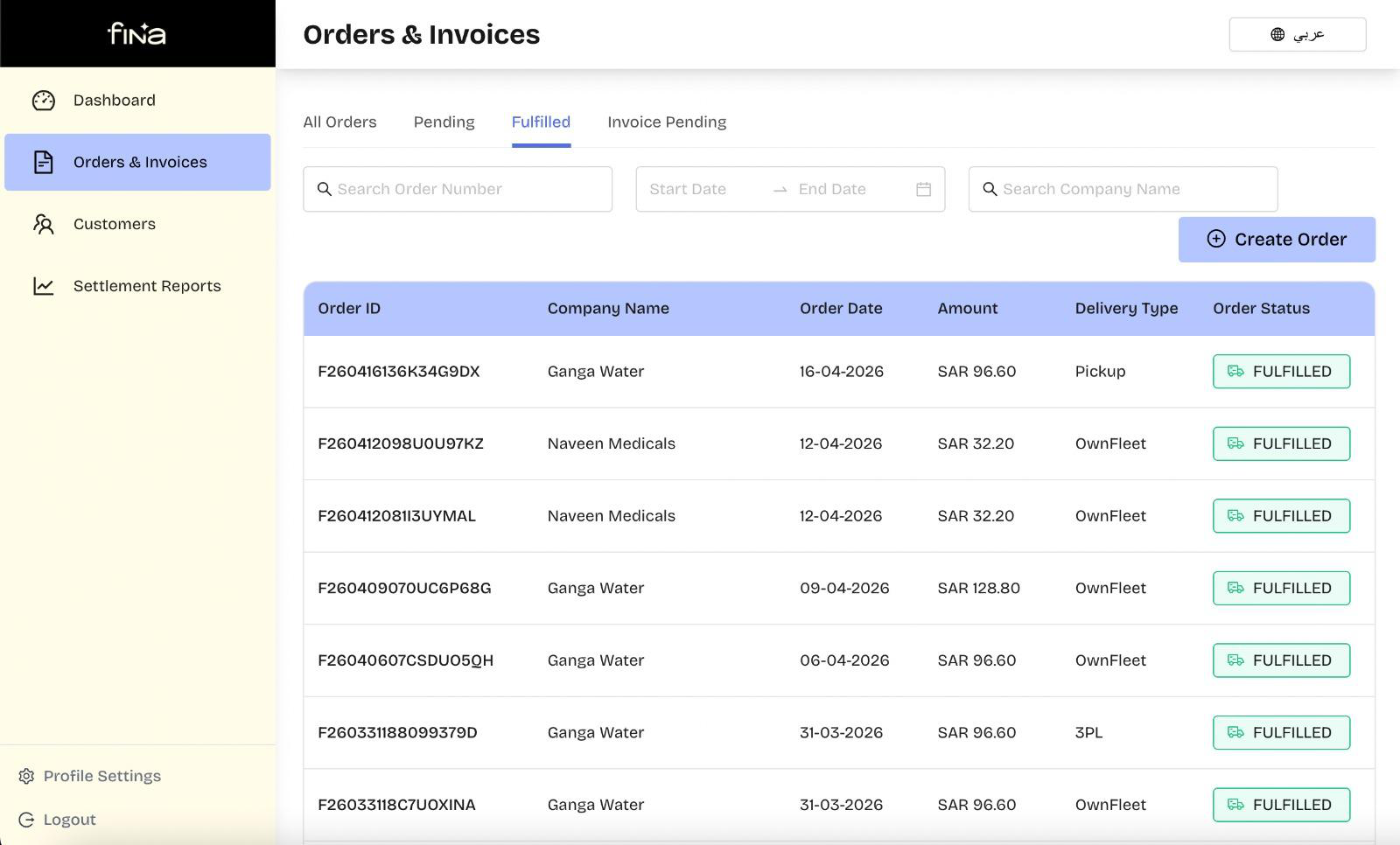 Fina for marketplaces